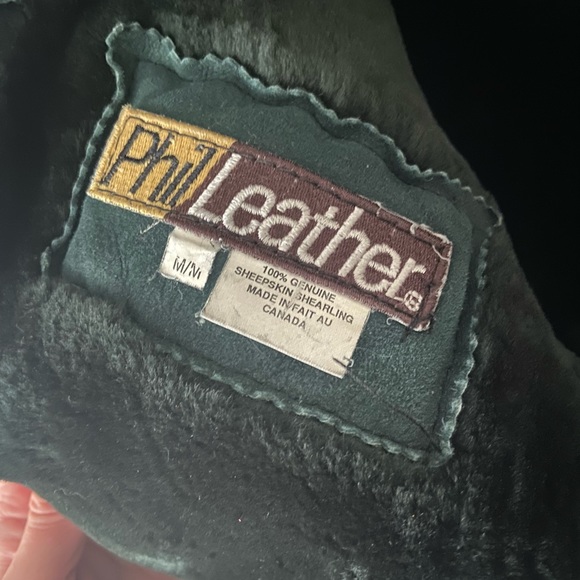 Vintage Green Shearling Coat - Picture 3 of 6